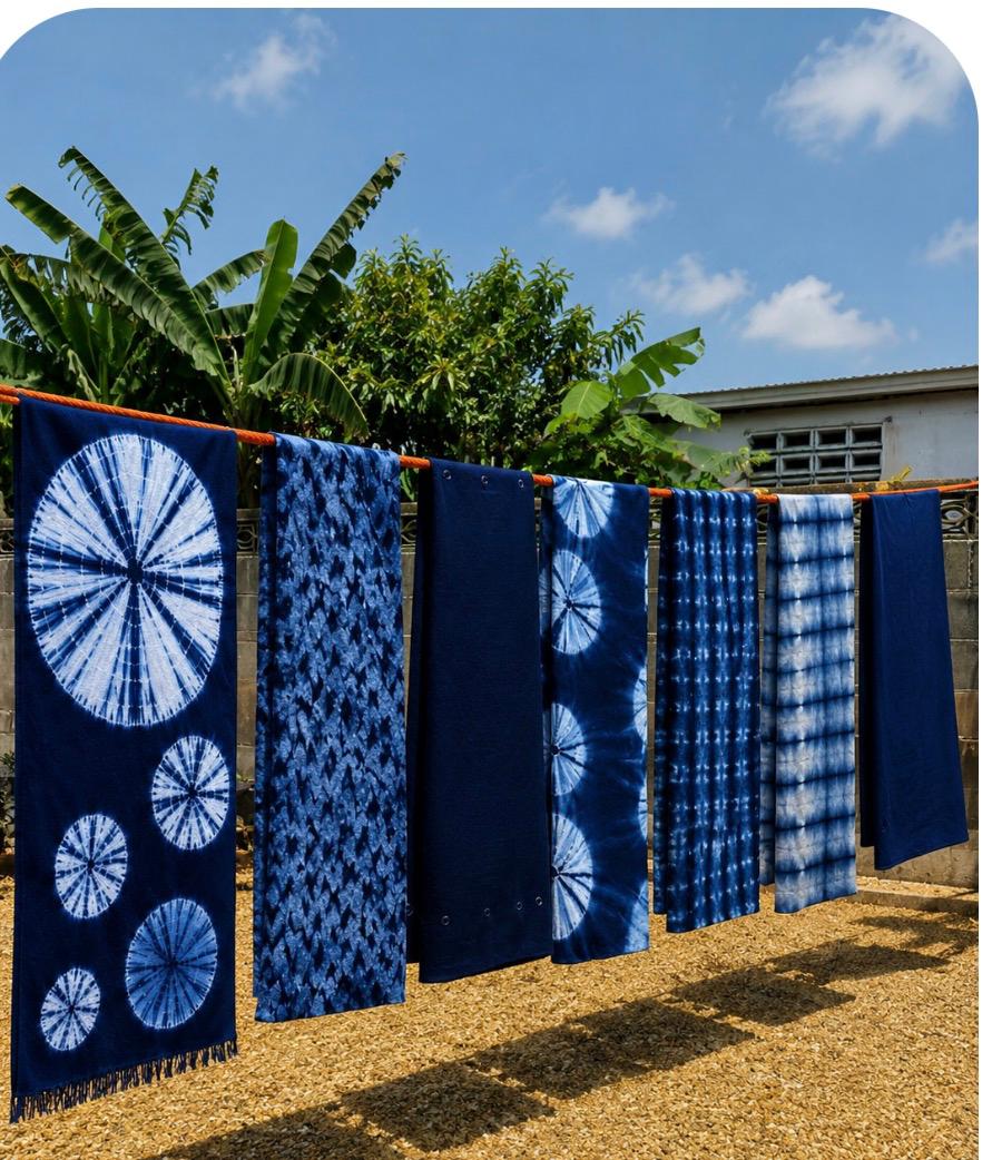 Tissu indigo tissé main