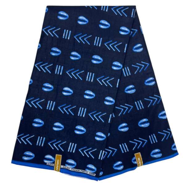 Tissu Indigo Motifs Géométriques – 6 Yards